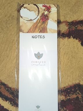 Rooster Notes Notepad - White and Brown